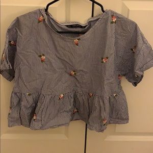 Zara crop peplum top